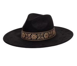 Fenix Flower Ribbon Fedora Hat