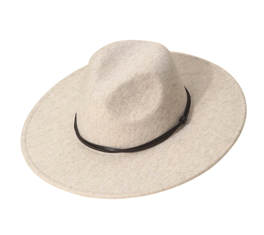 Bianca Leather Strap Fedora Hat