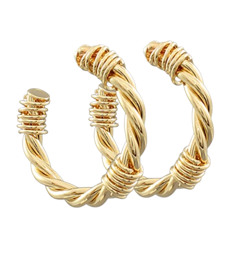 Trix Twisted Gold Hoops
