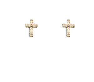 Diamond Cross Studs