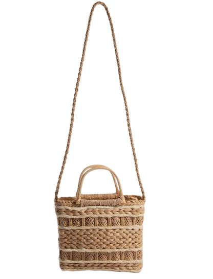 Jessica Wood Handle Braided Tote