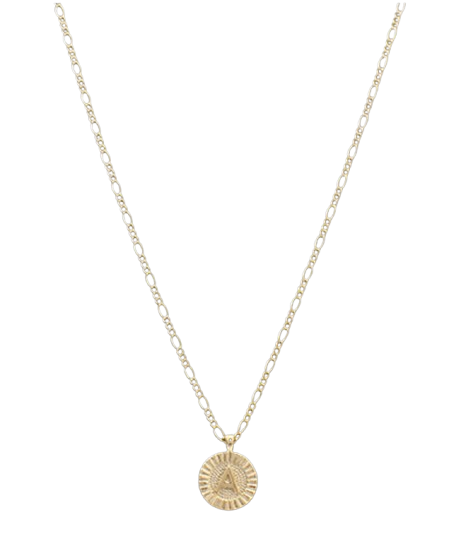 Round Disc Initial Necklace (Multiple Styles)