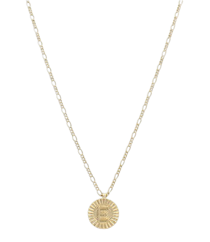Round Disc Initial Necklace (Multiple Styles)