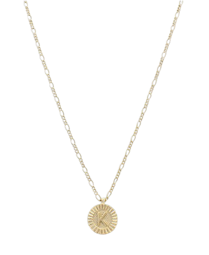 Round Disc Initial Necklace (Multiple Styles)