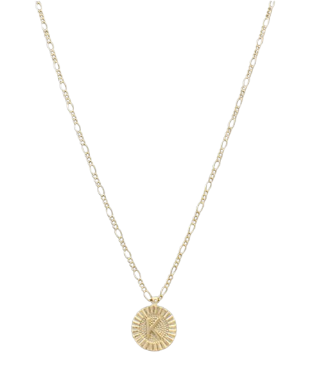 Round Disc Initial Necklace (Multiple Styles)