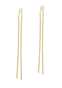 Gold Double Drop Chain Dangles