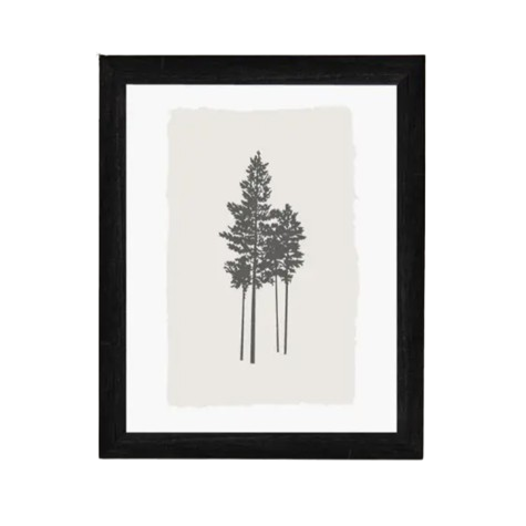 7x9 Black and White Trees Framed Art