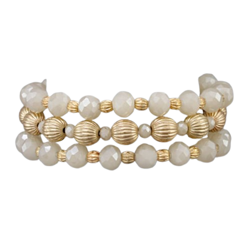 Mearl Glass & Metal Bead Bracelet