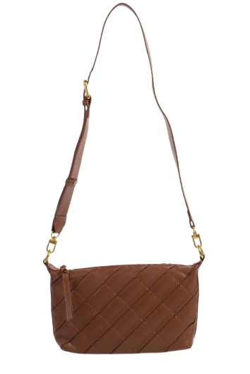Kenzie Woven Crossbody- Brown