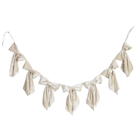 Velvet Bow Garland -Cream