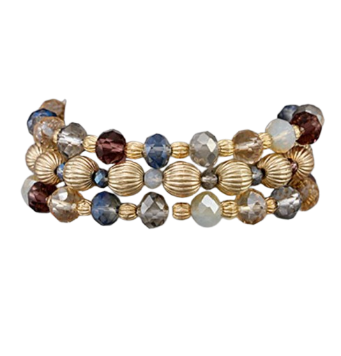 Mearl Glass & Metal Bead Bracelet