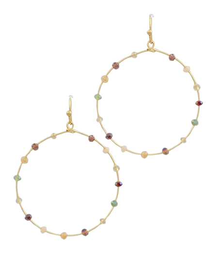 Bead Glass Circle Earrings