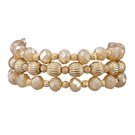 Mearl Glass & Metal Bead Bracelet