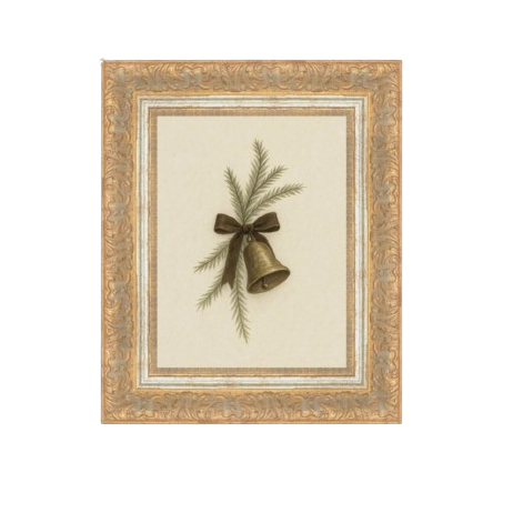 Holiday Bell with Pine Framed Art