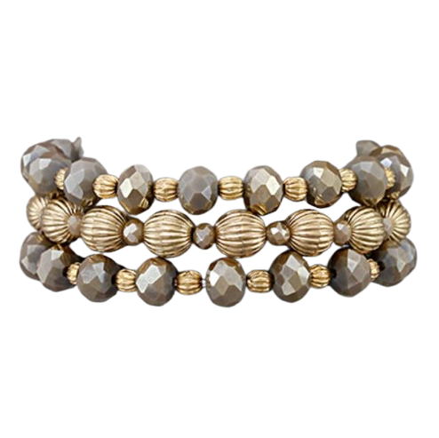 Mearl Glass & Metal Bead Bracelet