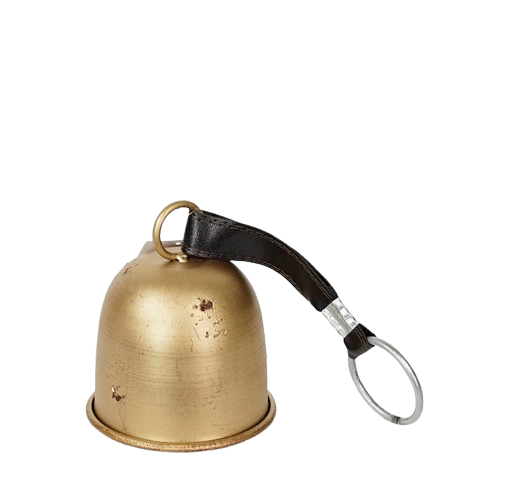 Marigold Antique Bell with Leather Loop