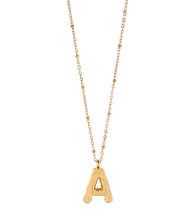 Bubble Initial Pendant Necklace