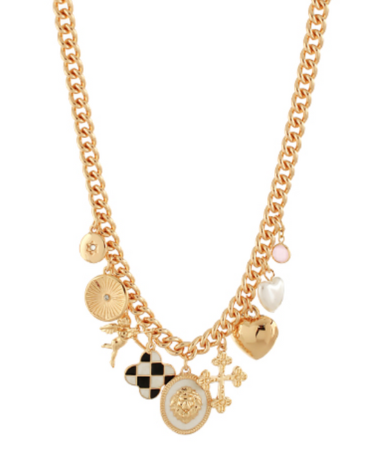 Cross Multi Charm Necklace