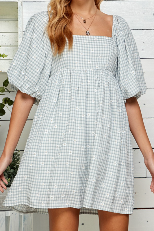 Feeling Floral Gingham Dress