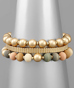 Wood Ball Bracelet Set