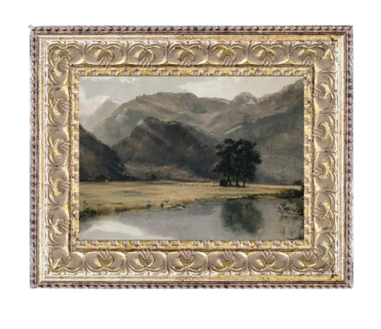 7x5 River & Mountain Framed Art