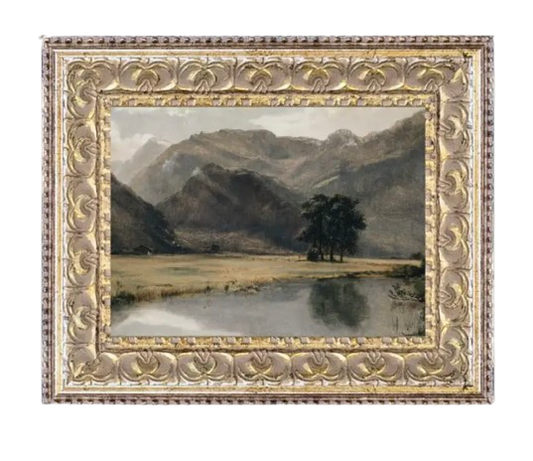 7x5 River & Mountain Framed Art