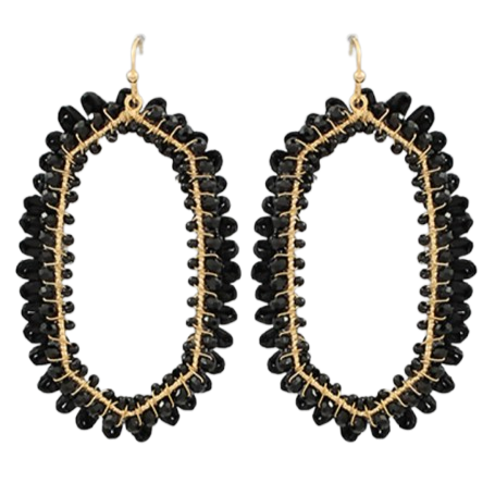 Charlie Hexagon Dangles- Black
