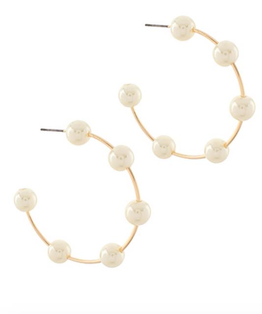 Serenity Pearl Hoops
