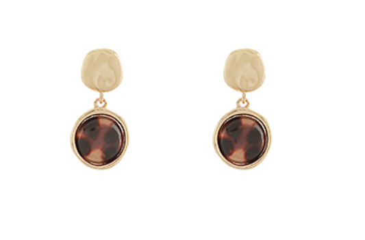 Eleanor Tortoise Stone Drop Earrings