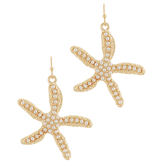 Sandy Starfish Pear Earrings