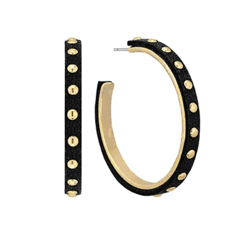 Danni Dot Station Leather Hoops