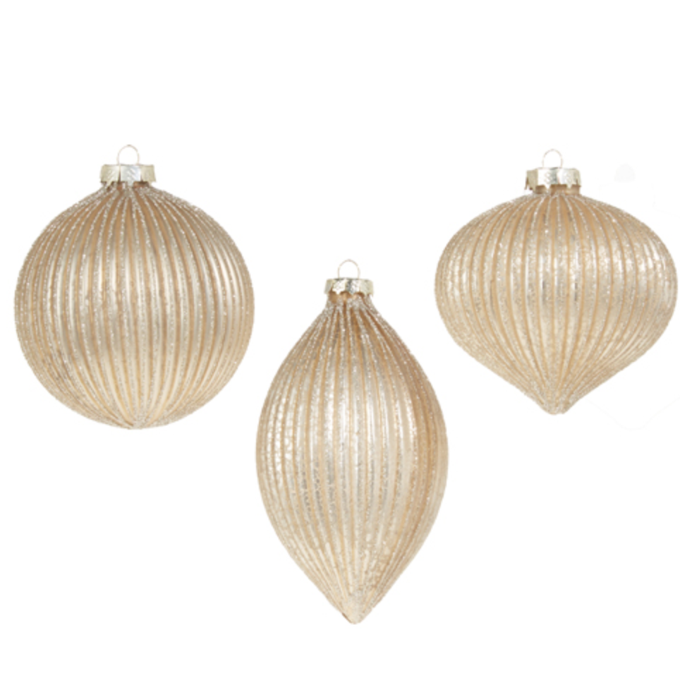 Yule Gold Ribbed Ornament