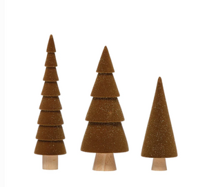 Sienna Glitter Flocked Trees