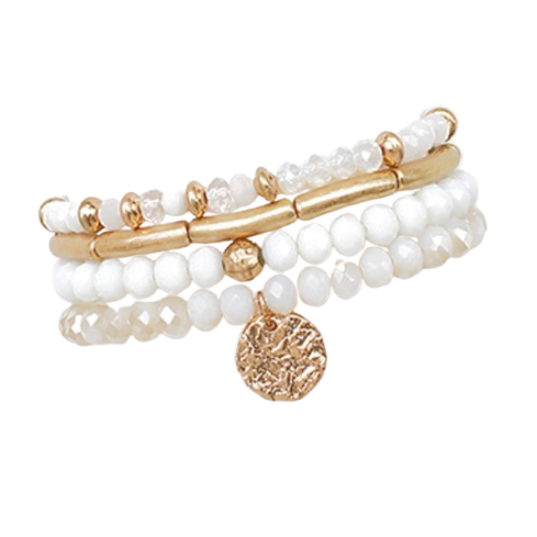 Gemmy Bead & Disc Bracelet Set
