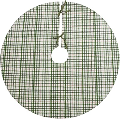 Green Plaid Christmas Tree Skirt