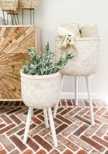 Load image into Gallery viewer, Bamboo Baskets With Legs - Leyland Blue
