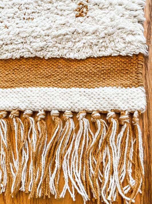 Juno Mustard Fringe Rug - Leyland Blue