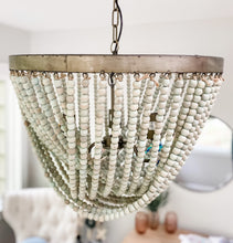Load image into Gallery viewer, Ria Beaded Chandelier in Aqua - Leyland Blue
