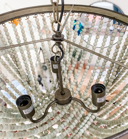 Ria Beaded Chandelier in Aqua - Leyland Blue