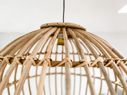 Vera Wicker Pendant Light - Leyland Blue