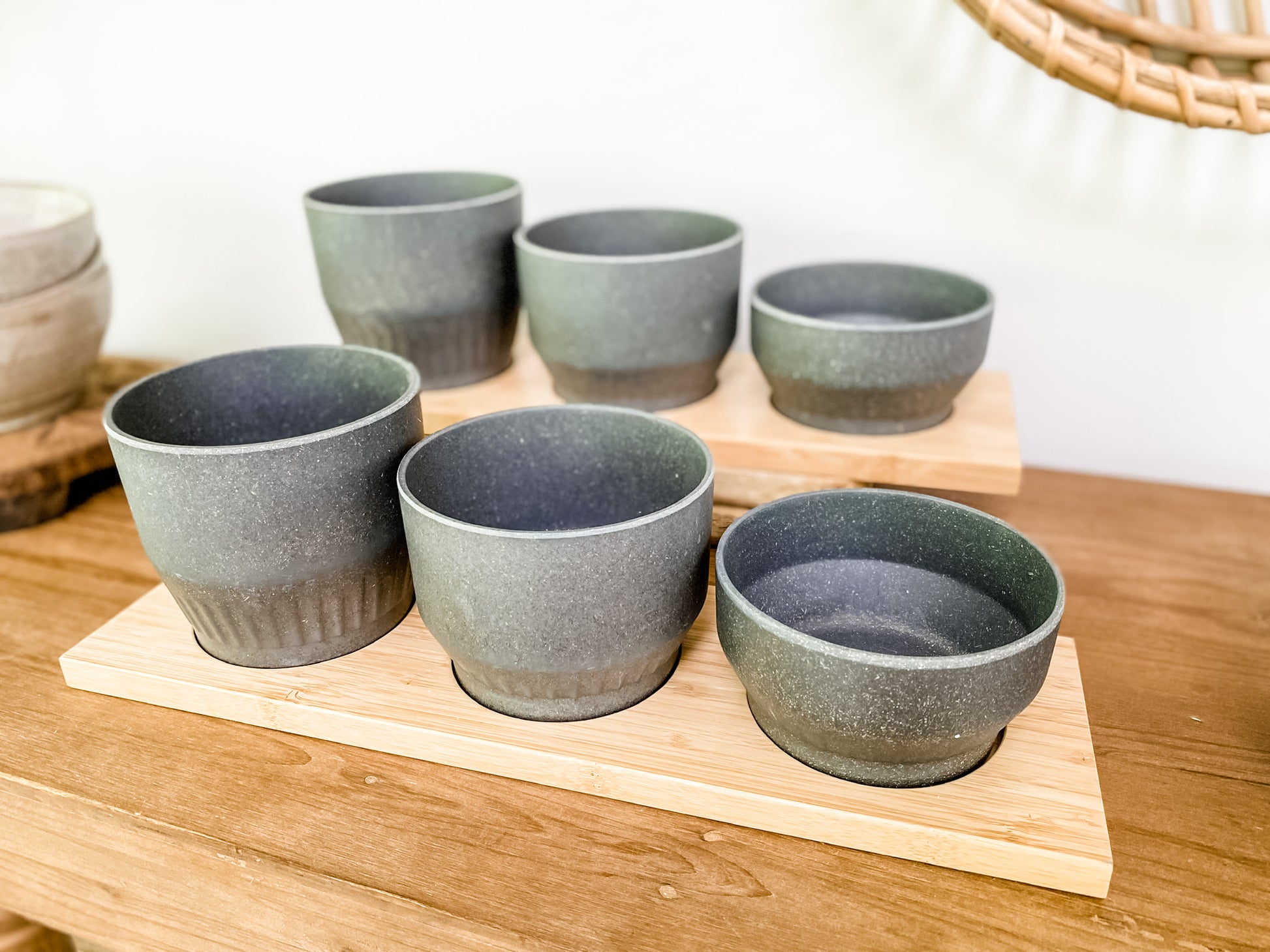 Tray w Grey Vases - Leyland Blue