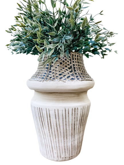 Etched Ceramic Vase