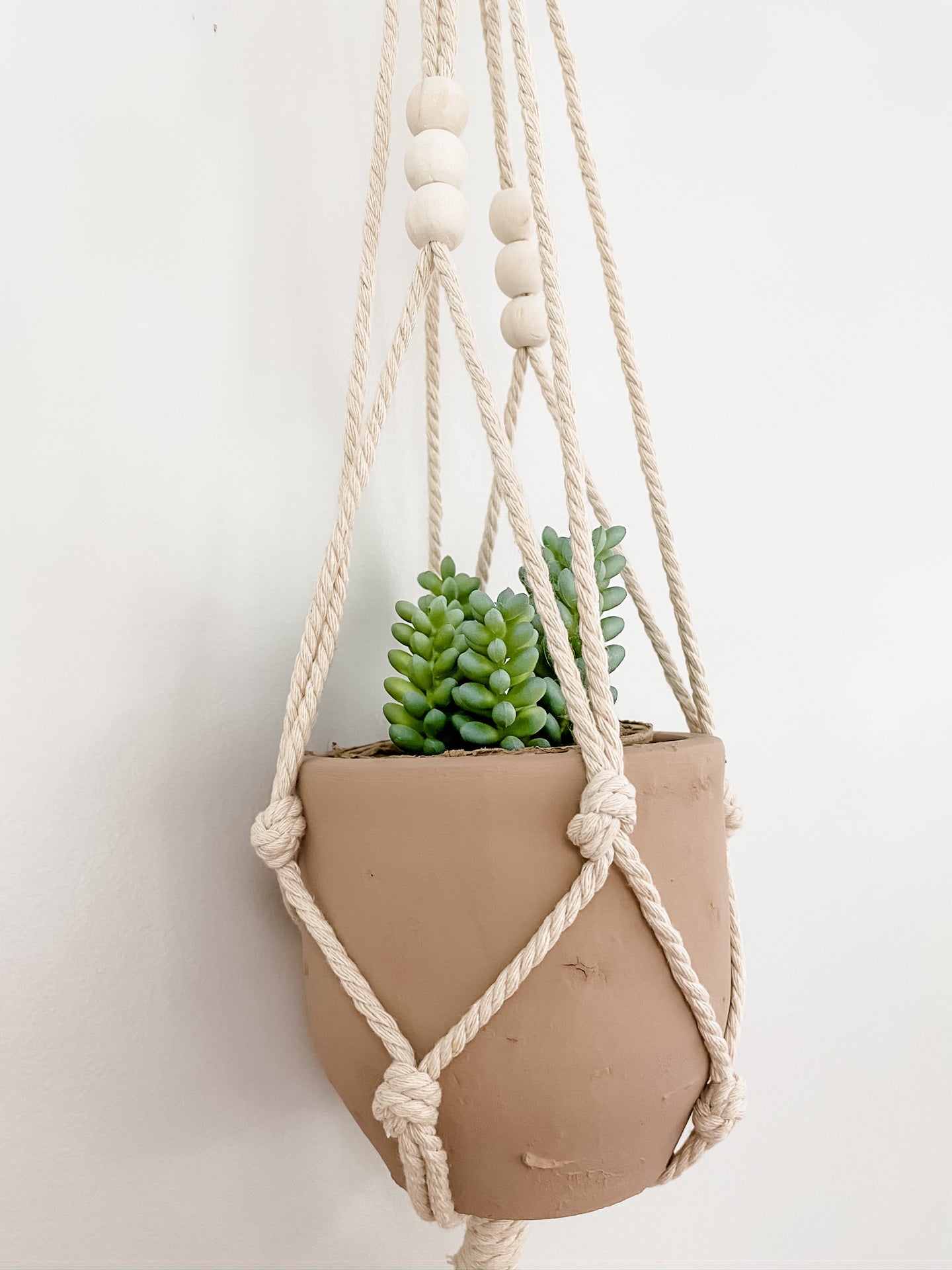 Hanging Macrame & Clay Pot