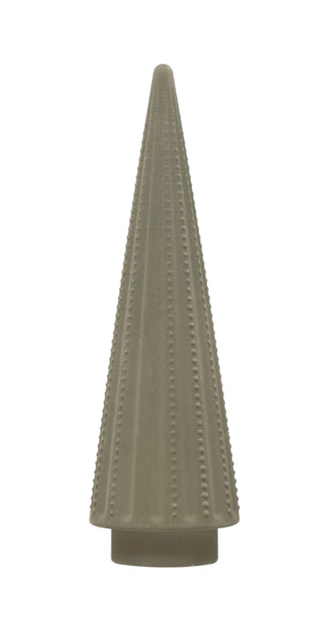 Wood Flocked Tree- Light Green