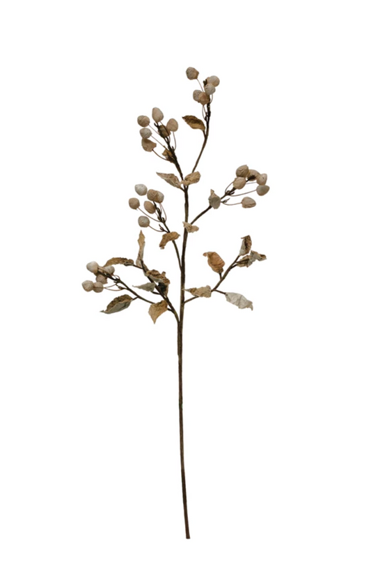 White Faux Berry Stem