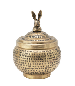 Gold Hammered Decorative Jar