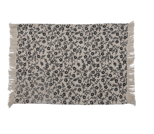Black Floral Placemat