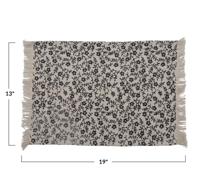 Black Floral Placemat