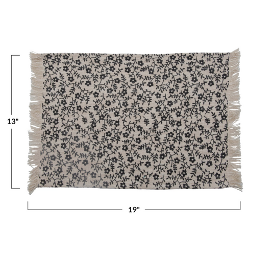 Black Floral Placemat