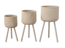 Load image into Gallery viewer, Bamboo Baskets With Legs in White
